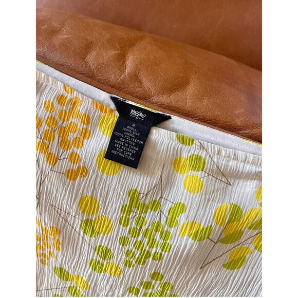 Mossimo Women's 100% Silk Chiffon Skirt Retro Floral Yellow/Green/White Size 8 - Picture 3 of 5